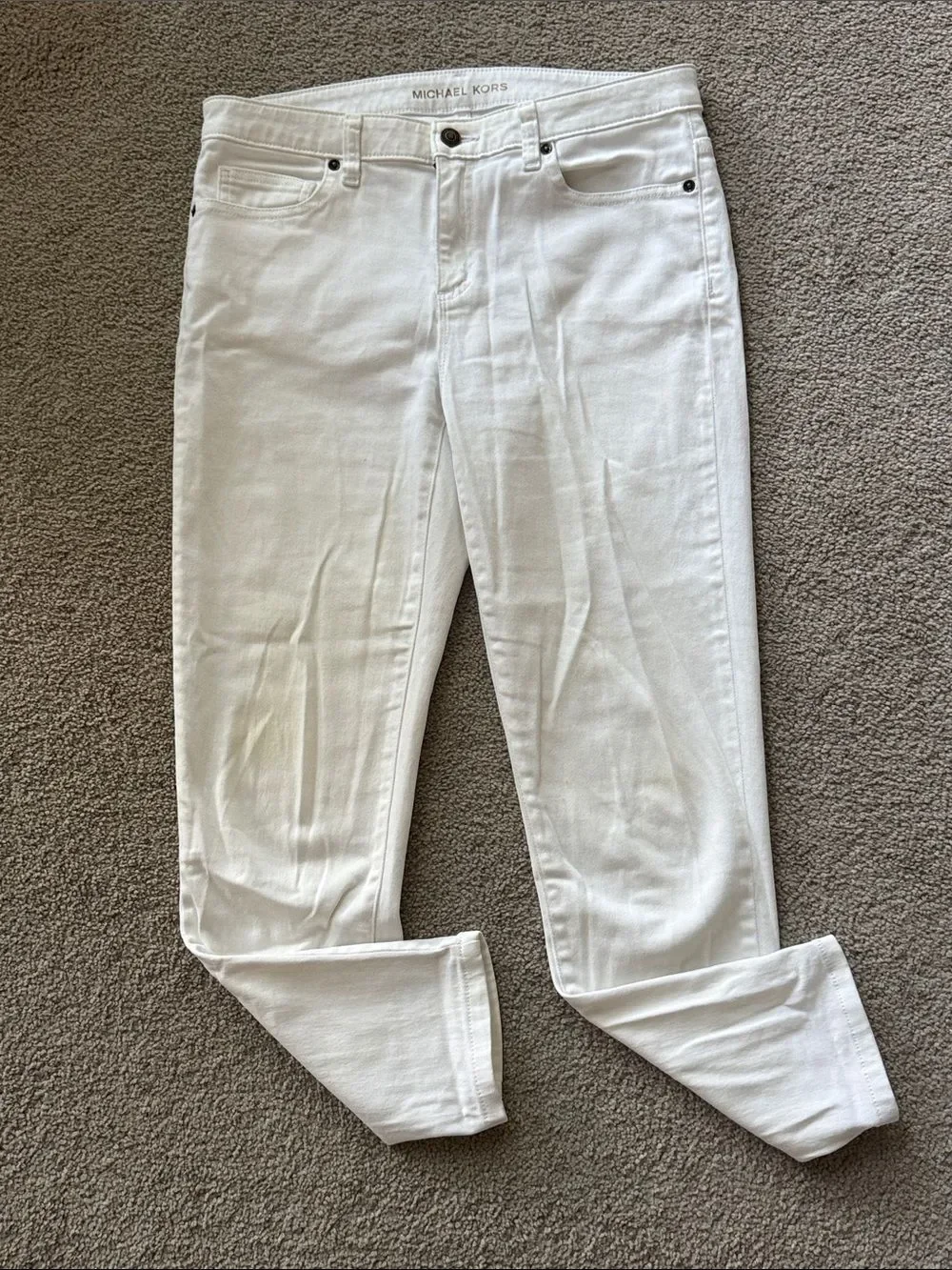 Michael Kors White Cropped Slim Ankle Jeans!